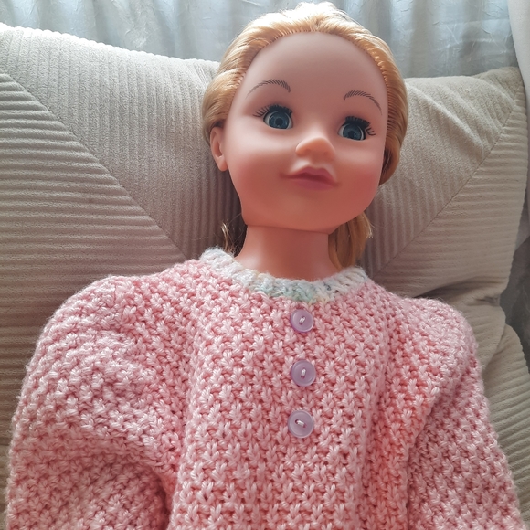 Prairie Baby Dress Puffed Sleeves Bubblegum Pink - Picture 3 of 15